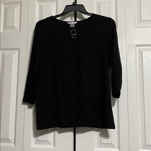 Allison Daley soft black shirt top blouse size LARGE